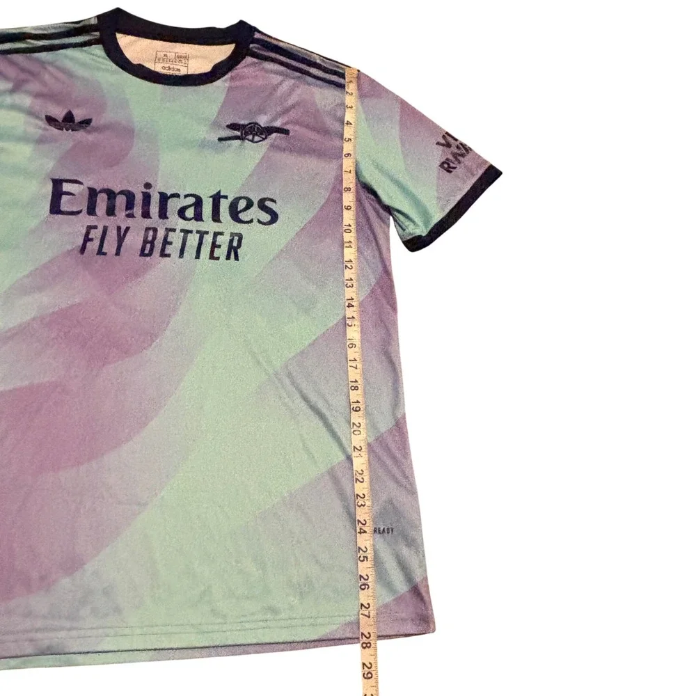 Adidas Arsenal FC 2024-25 Third Jersey XL Slim Fit Aqua Purple Trefoil 53 HS5184